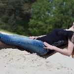 Manon van Lith, eerste shoot op zandverstuiving Rosmalen