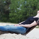 Manon van Lith, eerste shoot op zandverstuiving Rosmalen