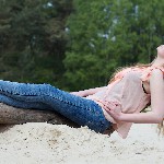 Manon van Lith, eerste shoot op zandverstuiving Rosmalen