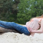 Manon van Lith, eerste shoot op zandverstuiving Rosmalen