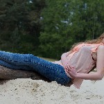 Manon van Lith, eerste shoot op zandverstuiving Rosmalen